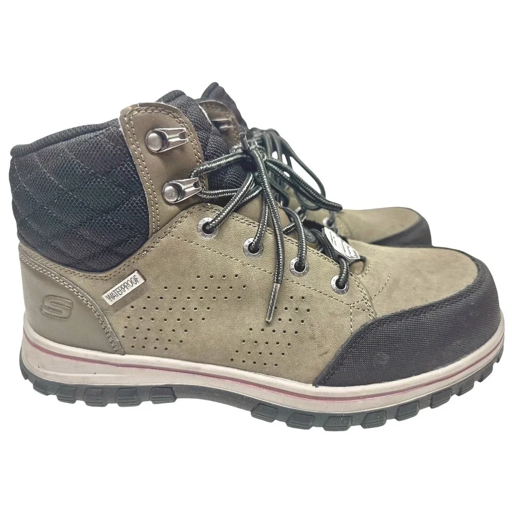 Skechers Work McColl Womens Comp Toe Waterproof Boot Green/Black‎ US Size 9.5
